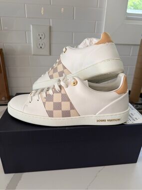 Louis Vuitton Cream and Beige Damier Casual Sneakers